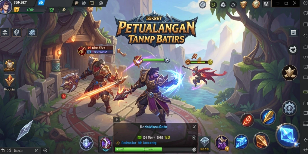 Screenshot 55KBET menunjukkan aksi epic dalam petualangan MMORPG.