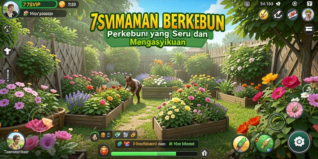 Screenshot gameplay 7SVIP yang menunjukkan ladang penuh tanaman hijau.