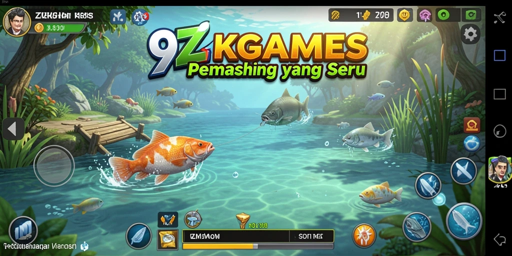 Tampilan gameplay memancing yang seru di 9ZKGAMES.