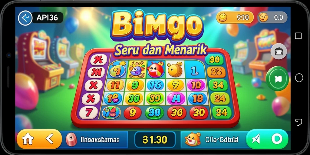 Tampilan gameplay Bingo yang seru dan interaktif di API36.