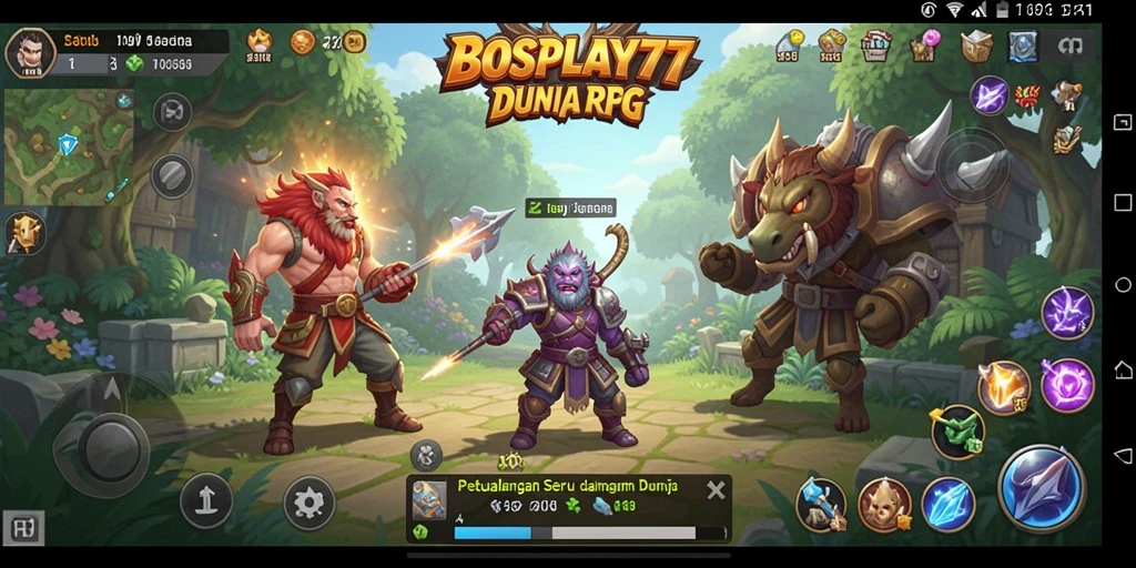 Tampilan gameplay BOSPLAY77 yang memikat dan penuh aksi RPG.