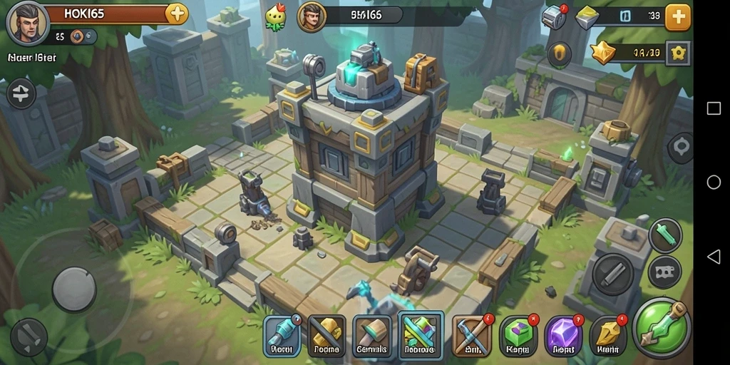 Tangkapan layar HOKI65 menunjukkan aksi pertahanan dinamis dalam gameplay Tower Defense.