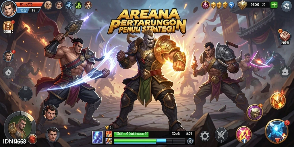 Tampilan gameplay seru dan penuh strategi dari IDN668.