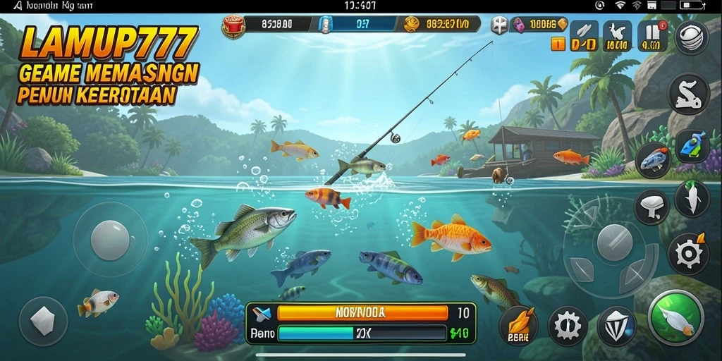 Tampilan gameplay LAMPU777 menampilkan aksi memancing yang seru.