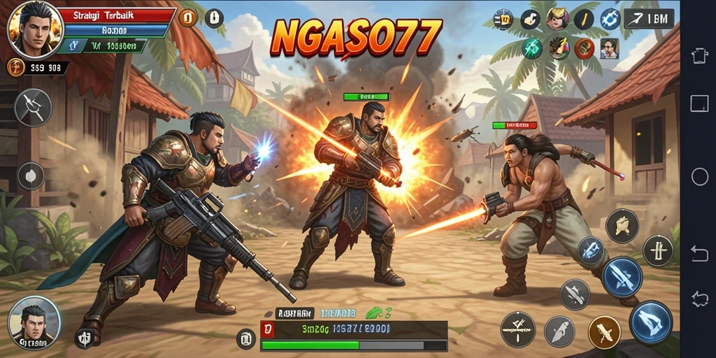 Screenshot gameplay NGASO77 yang menunjukkan taktik pertempuran.