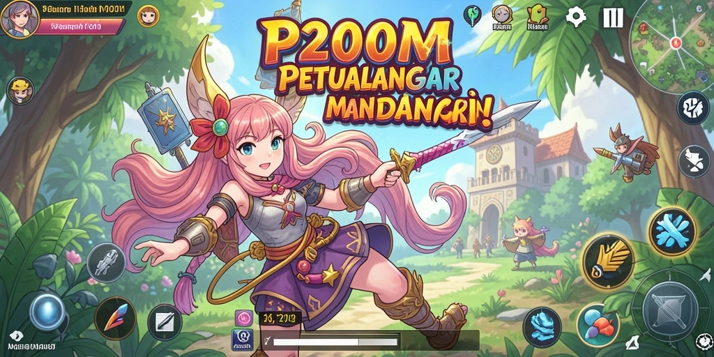 Screenshot gameplay menunjukkan pertarungan seru dalam P200M.
