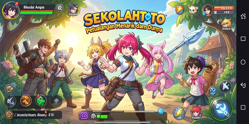 Tampilan gameplay SEKOLAHTOTO yang memukau dan penuh warna.