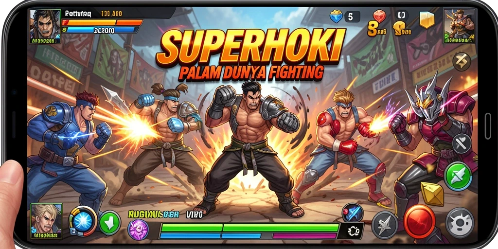 Tampilan aksi pertarungan intens di SUPERHOKI