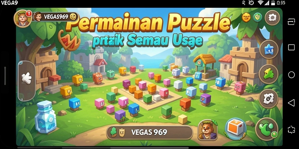 Screenshot gameplay yang menampilkan tantangan Puzzle menarik di VEGAS969.