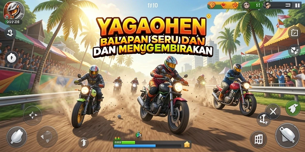 Gameplay balapan yang mendebarkan dan seru di YAGAOHEN.